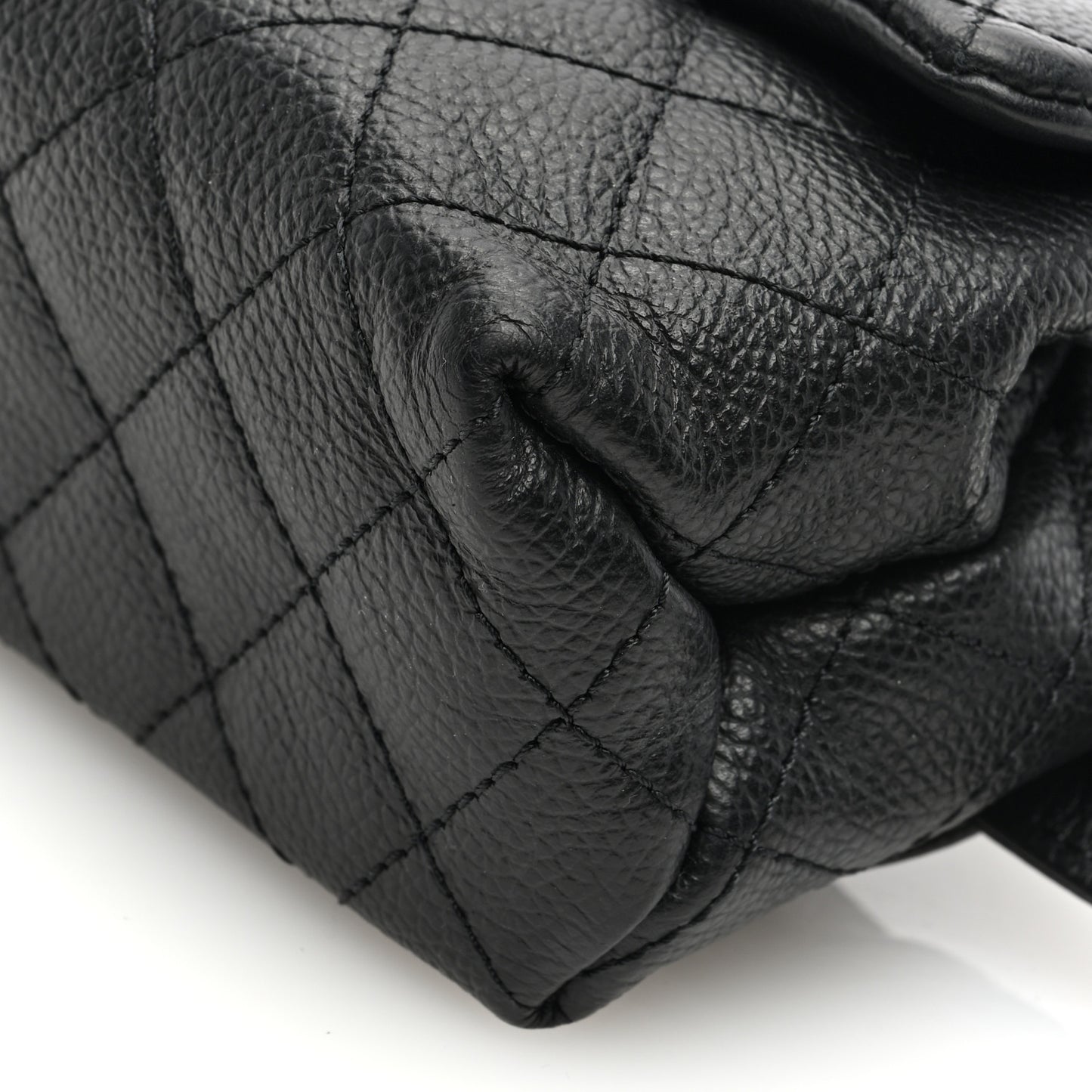Grained Calfskin Quilted 2.55 Reissue Flap Belt Bag Clutch Black