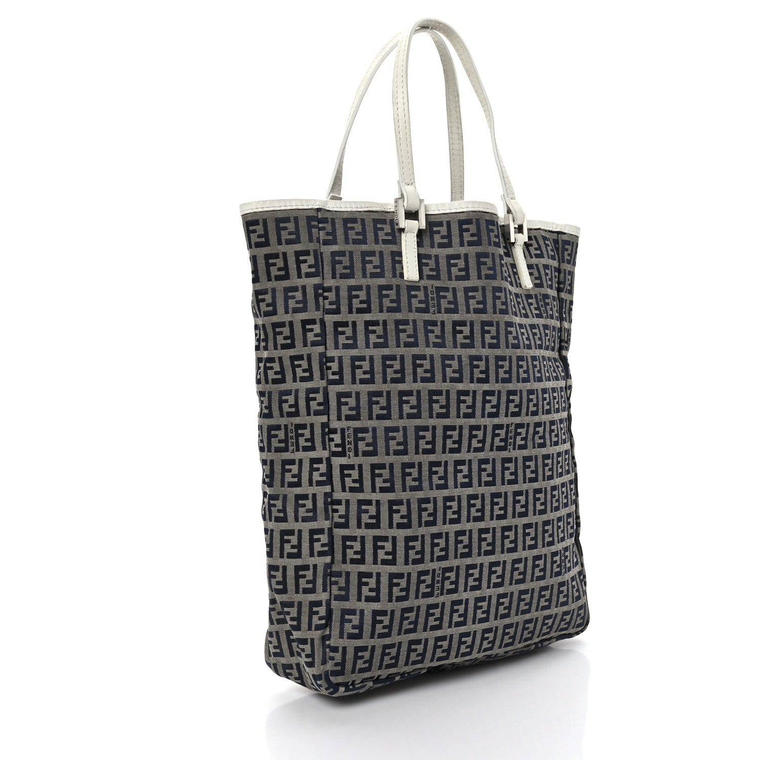 Fendi Zucchino Shopping Tote Navy White 4 of 9