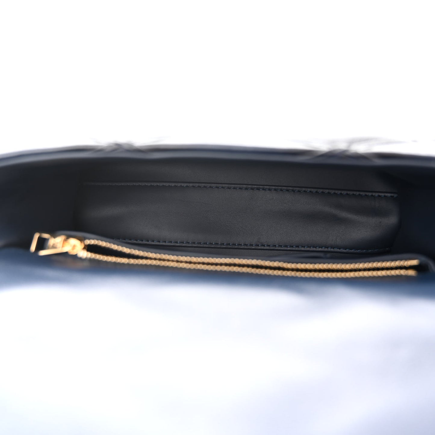 Lambskin Malletage Top Handle GO-14 MM Bleu Marine