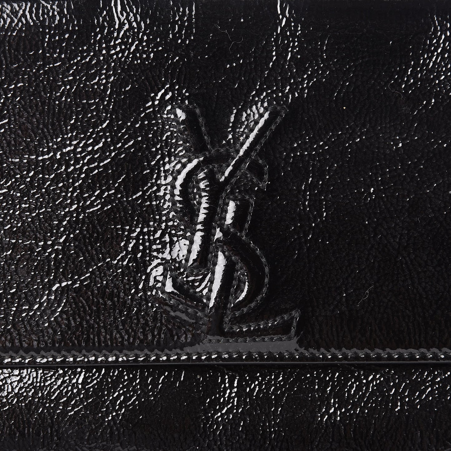Textured Patent Monogram Small Belle De Jour Clutch Black