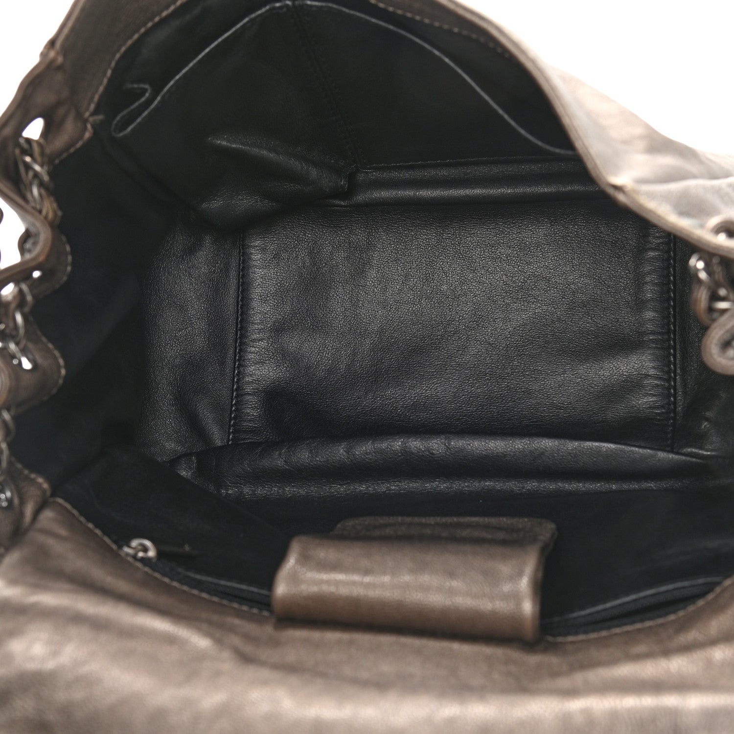 Chanel Metallic Deerskin Luxe Ligne Flap Bronze 5 of 12