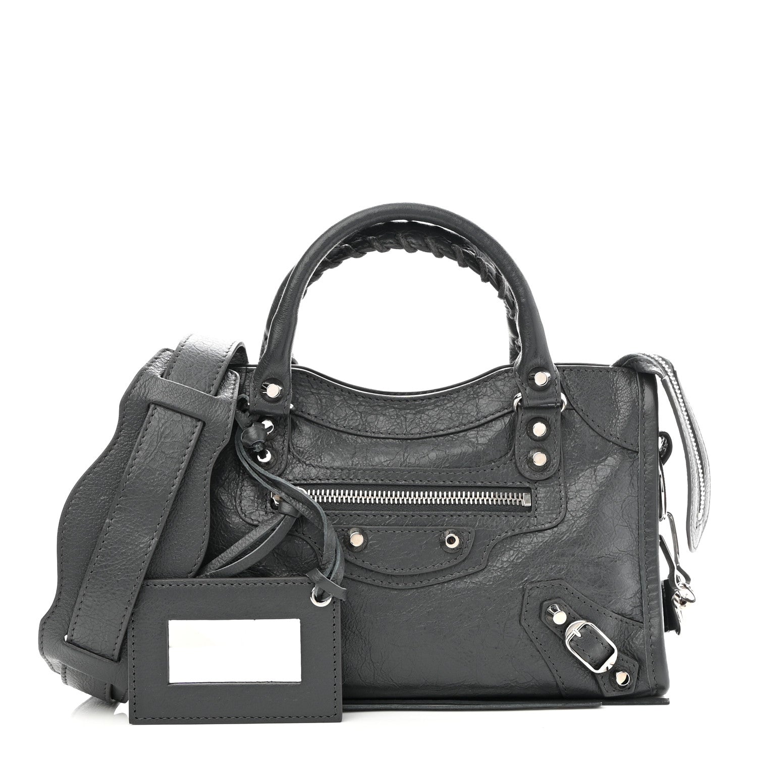 Balenciaga Agneau Classic Silver Hardware Mini City Gris Fossile 1 of 9