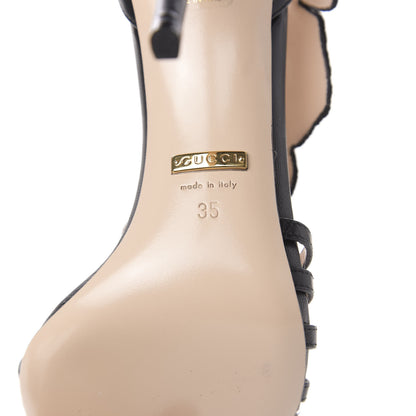 Gucci Malaga Kid Ophelia High Heel Sandals 35 Black 8 of 9