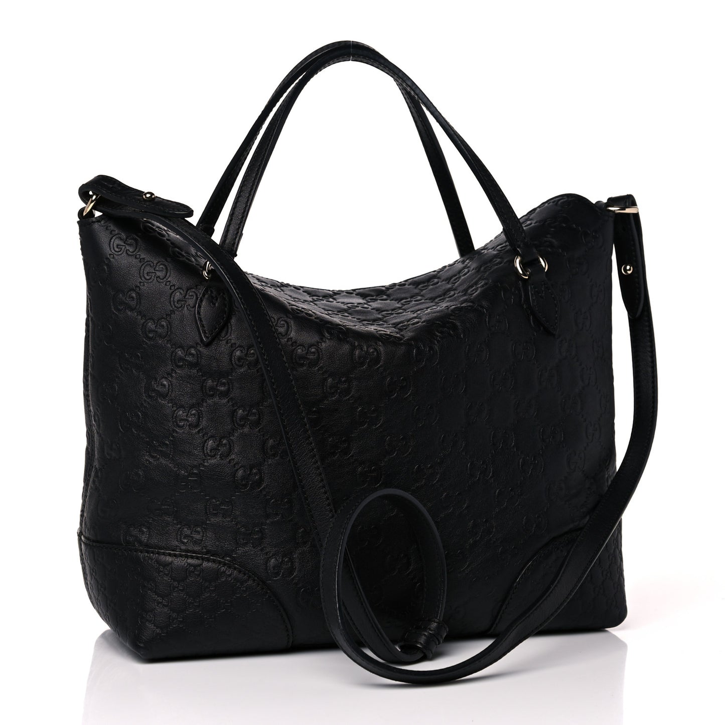 Guccissima Medium Bree Foldover Tote Black