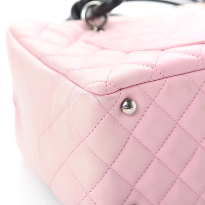 Chanel Calfskin Quilted Large Cambon Bowler Pink Black 12 of 17