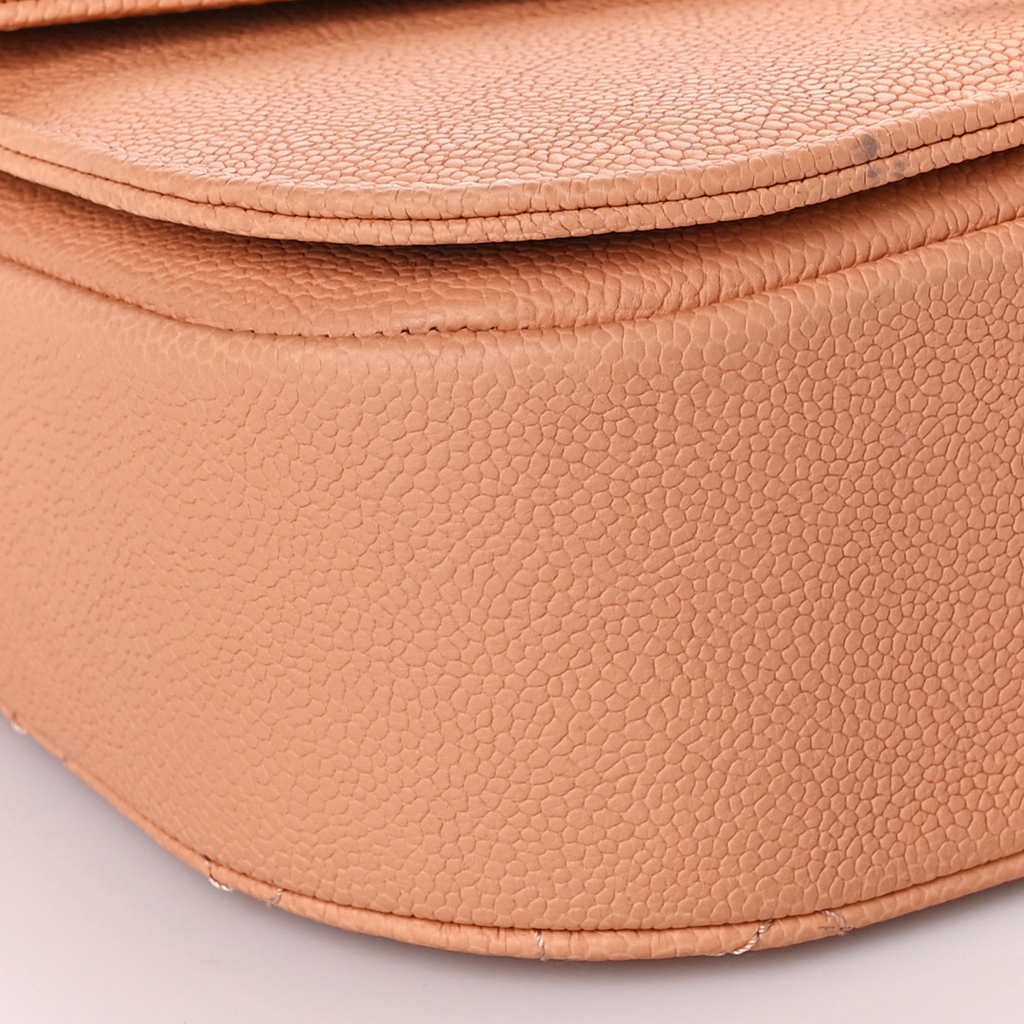 Grained Calfskin Quilted Small Cuba Top Handle Flap Coral