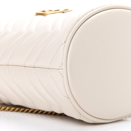 Gucci Calfskin Matelasse Mini GG Marmont 2.0 Bucket Bag White 8 of 9