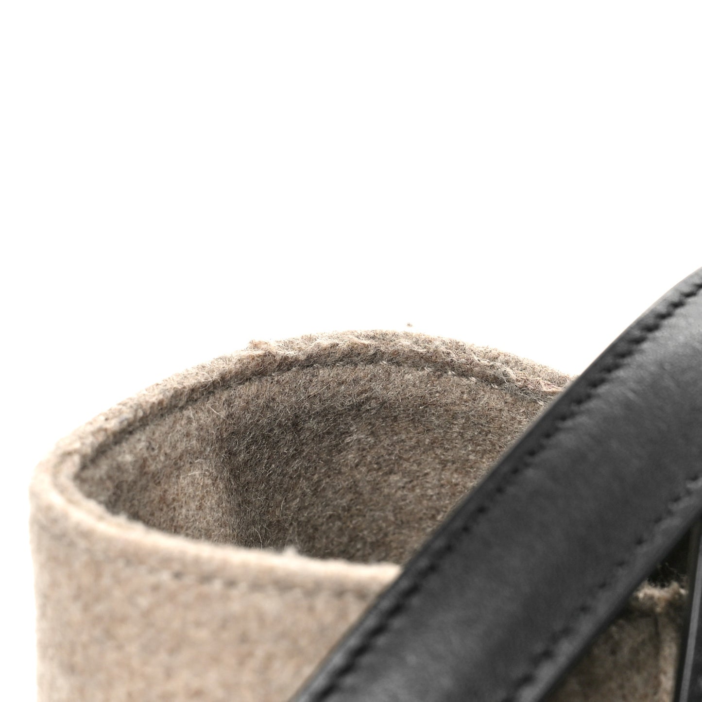 Felt Smooth Calfskin Mini Belt Bag Beige