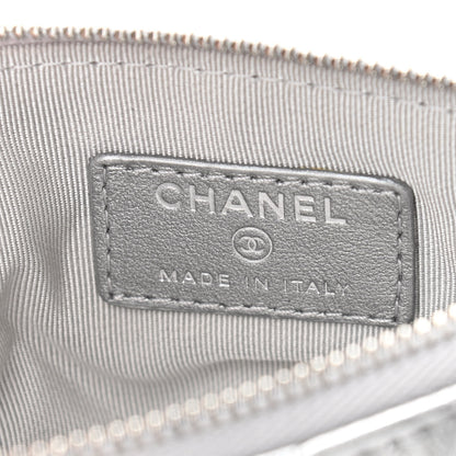 Chanel Metallic Calfskin Quilted Small Cosmo Cosmetic Case Silver 6 of 8