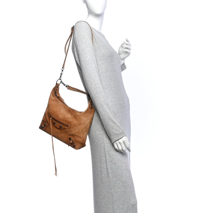 Balenciaga Suede Classic Hardware Small Le City Hobo Bag Camel 2 of 10