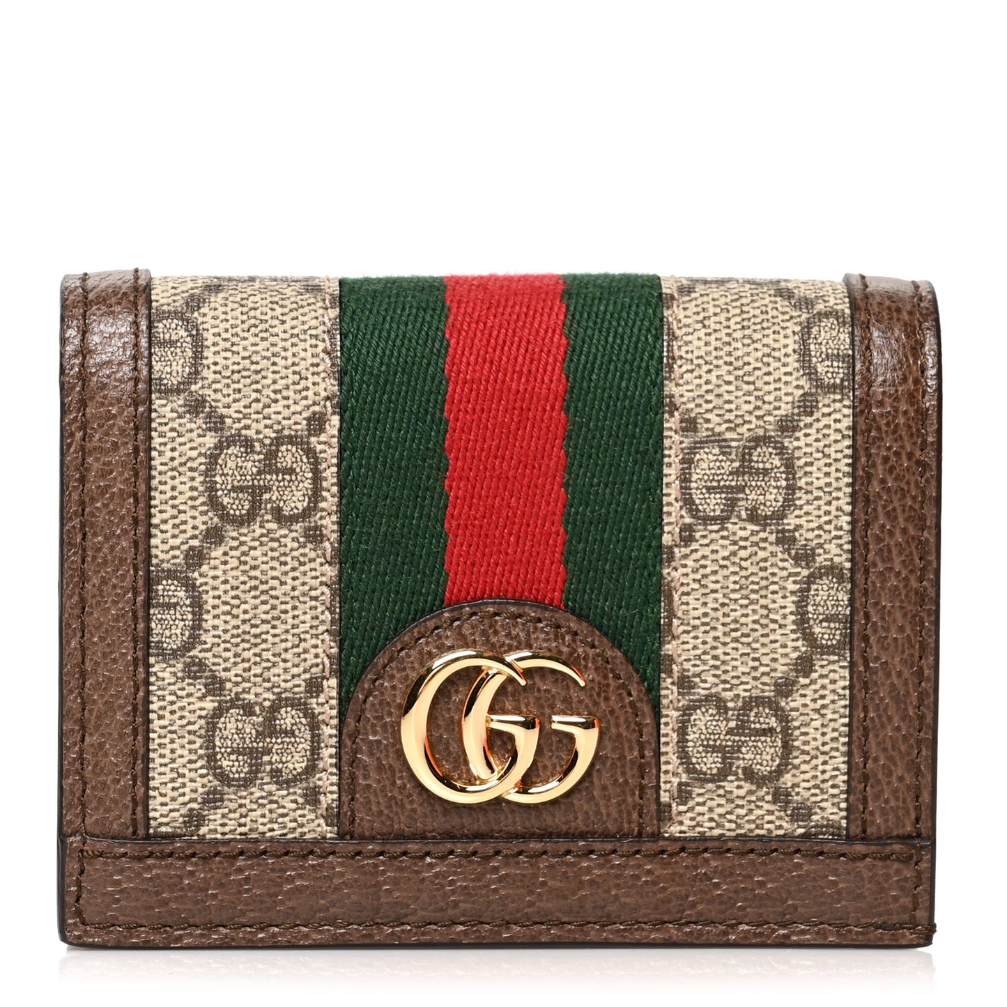 GG Supreme Monogram Web Ophidia Card Case Beige New Acero