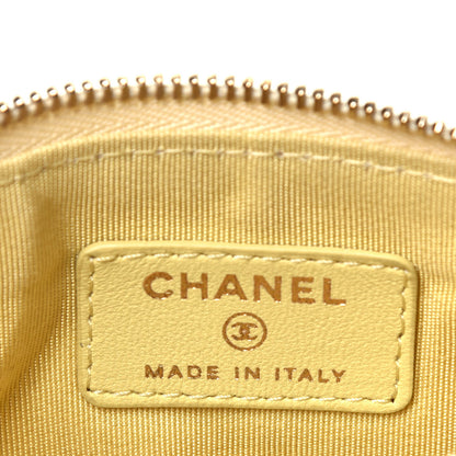 Chanel Lambskin Quilted Small Cosmetic Case Yellow 6 of 7