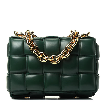 Bottega Veneta Lambskin Maxi Intreccio Padded Chain Cassette Crossbody Bag Raintree 1 of 4