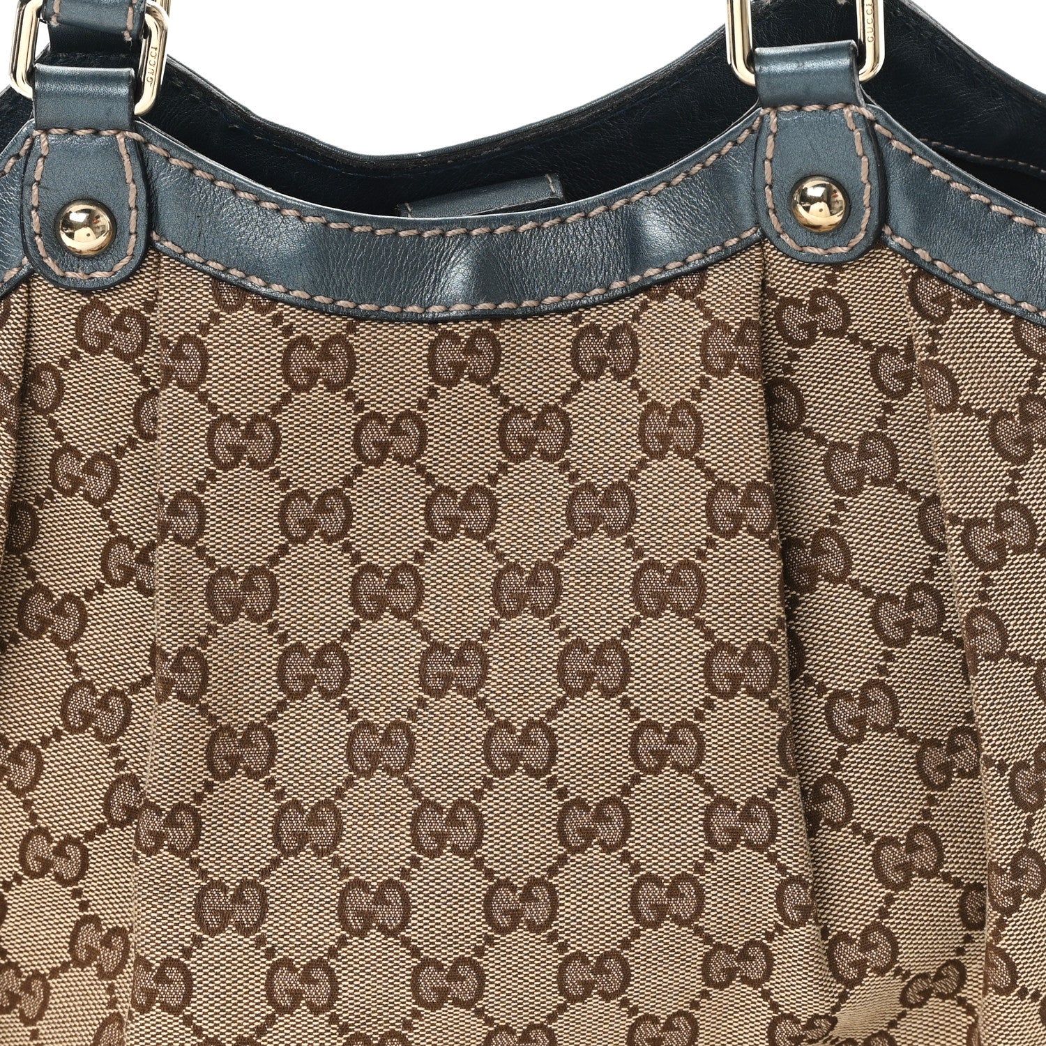 Gucci Monogram Medium Sukey Tote Metallic Blue 8 of 10