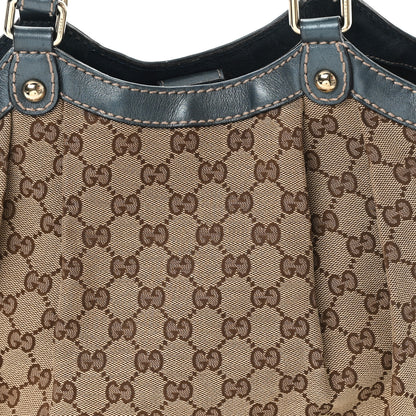 Gucci Monogram Medium Sukey Tote Metallic Blue 8 of 10