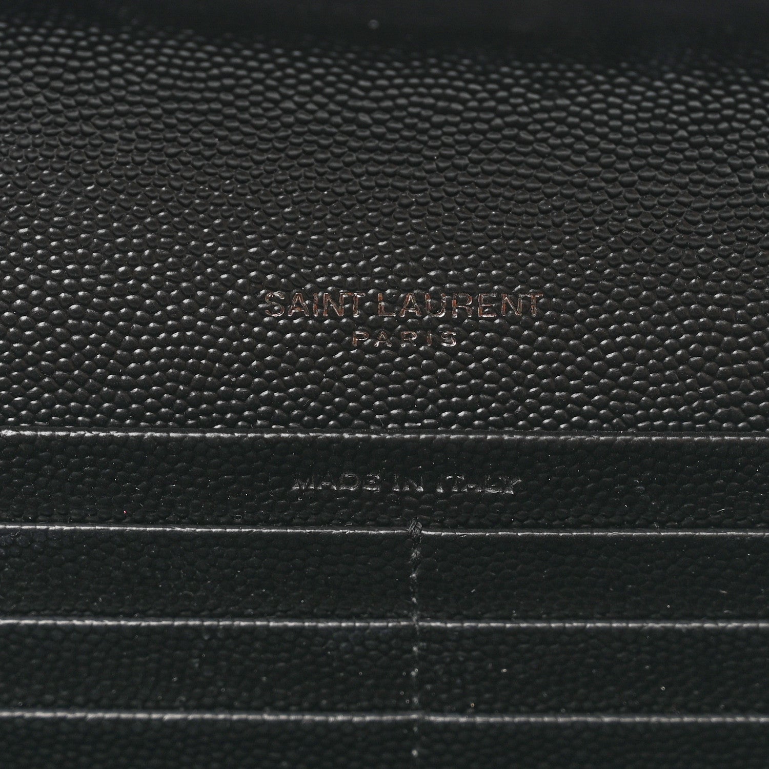 Saint Laurent Grain De Poudre Matelasse Chevron Monogram Flap Wallet Black 6 of 8