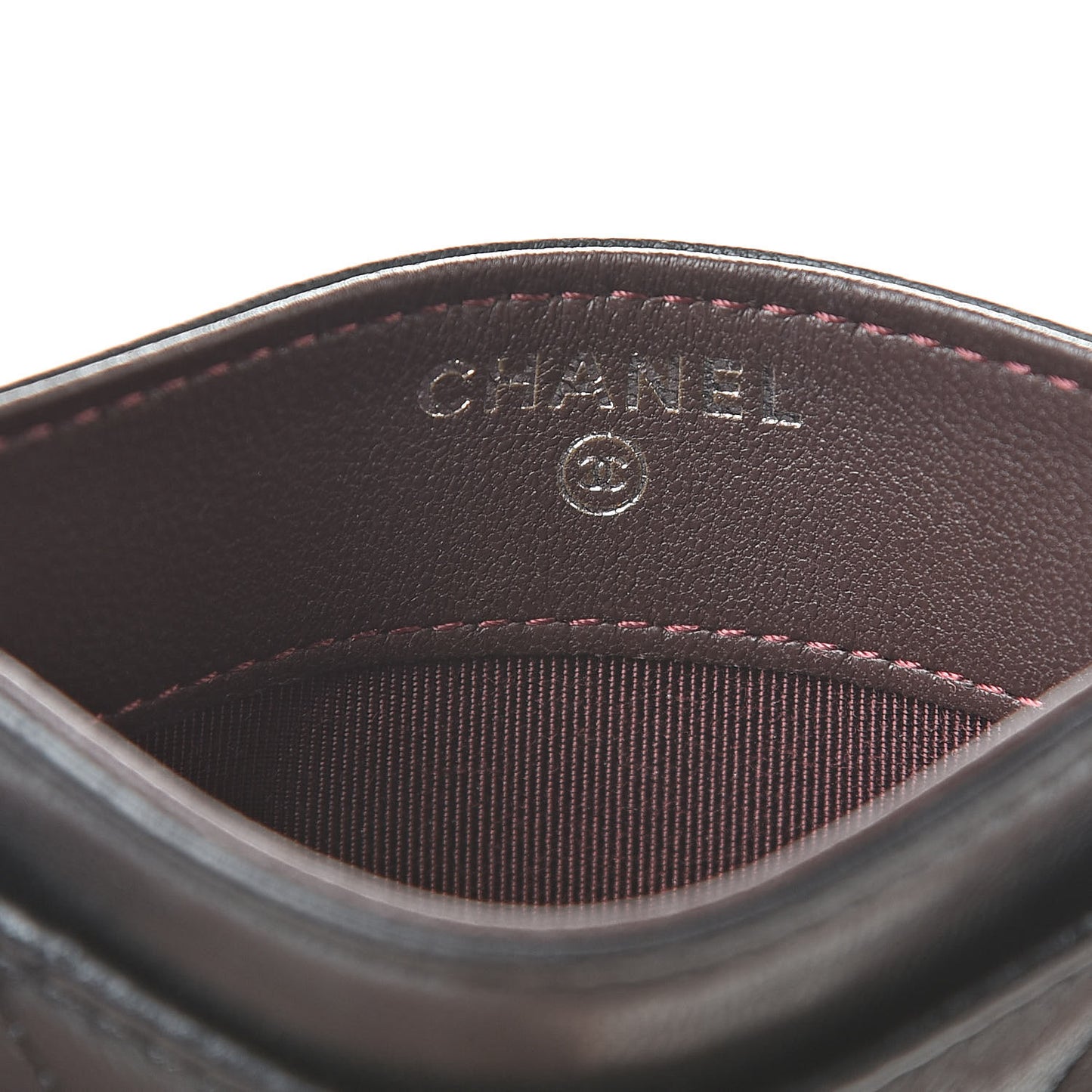 Lambskin Quilted Card Holder Black