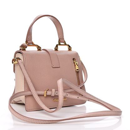 Miu Miu Goatskin Madras Mini Top Handle Bag 3 of 14