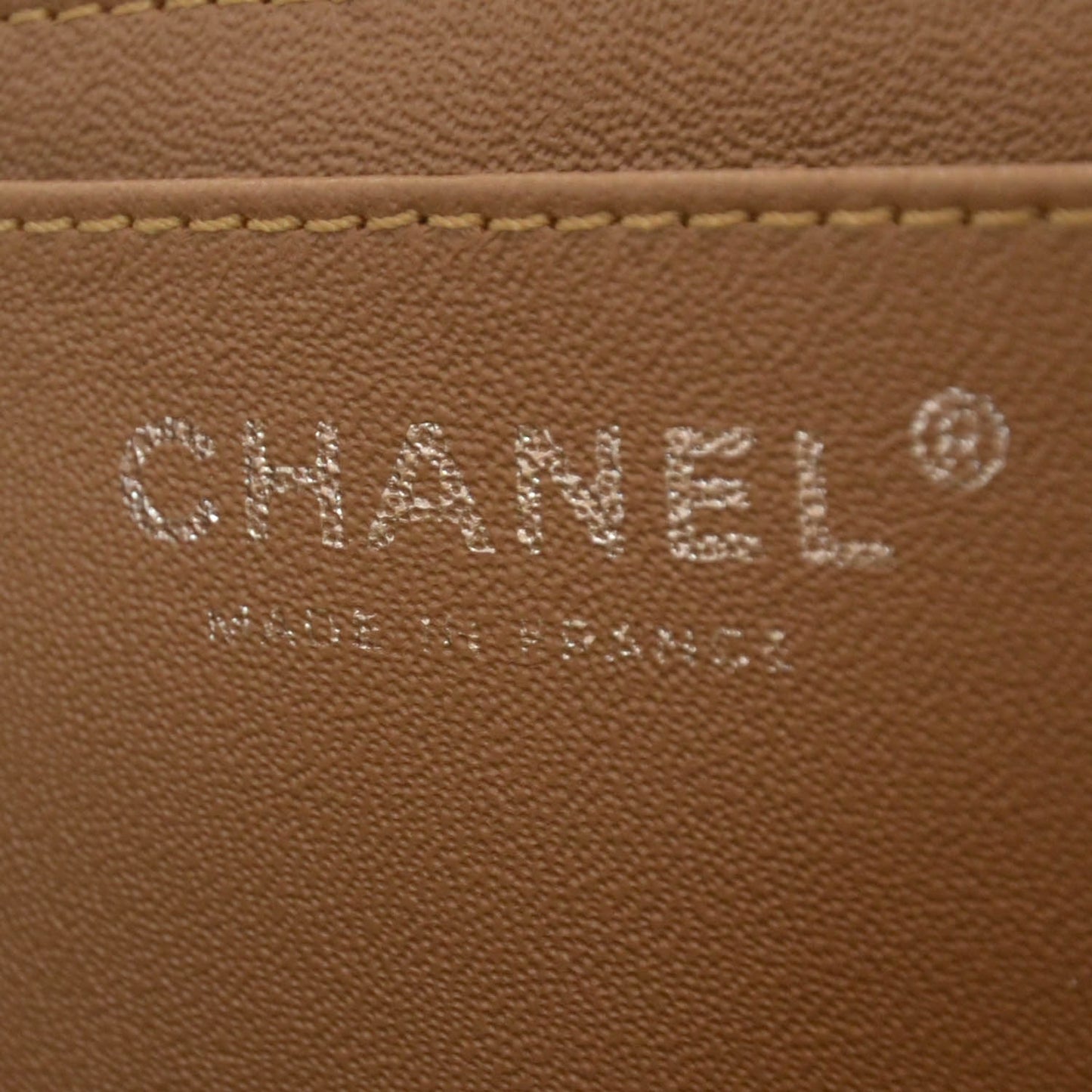 Washed Caviar Jumbo Single Flap Light Brown