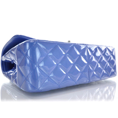 Chanel Patent Jumbo Double Flap Metallic Royal Blue 6 of 11