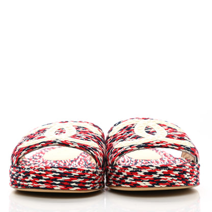 Chanel Braided Cord CC Mules 38 Red 2 of 9
