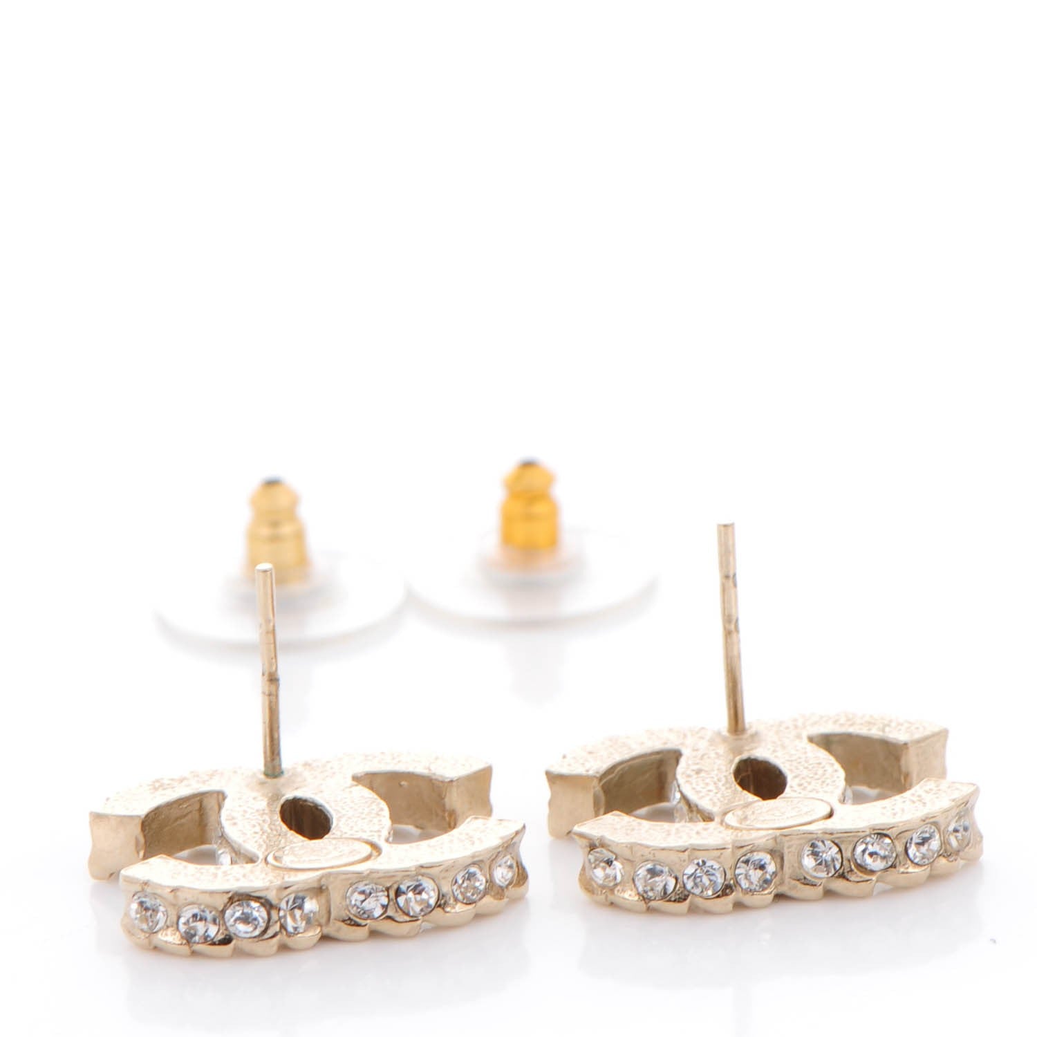 Chanel Crystal CC Earrings Gold 3 of 5