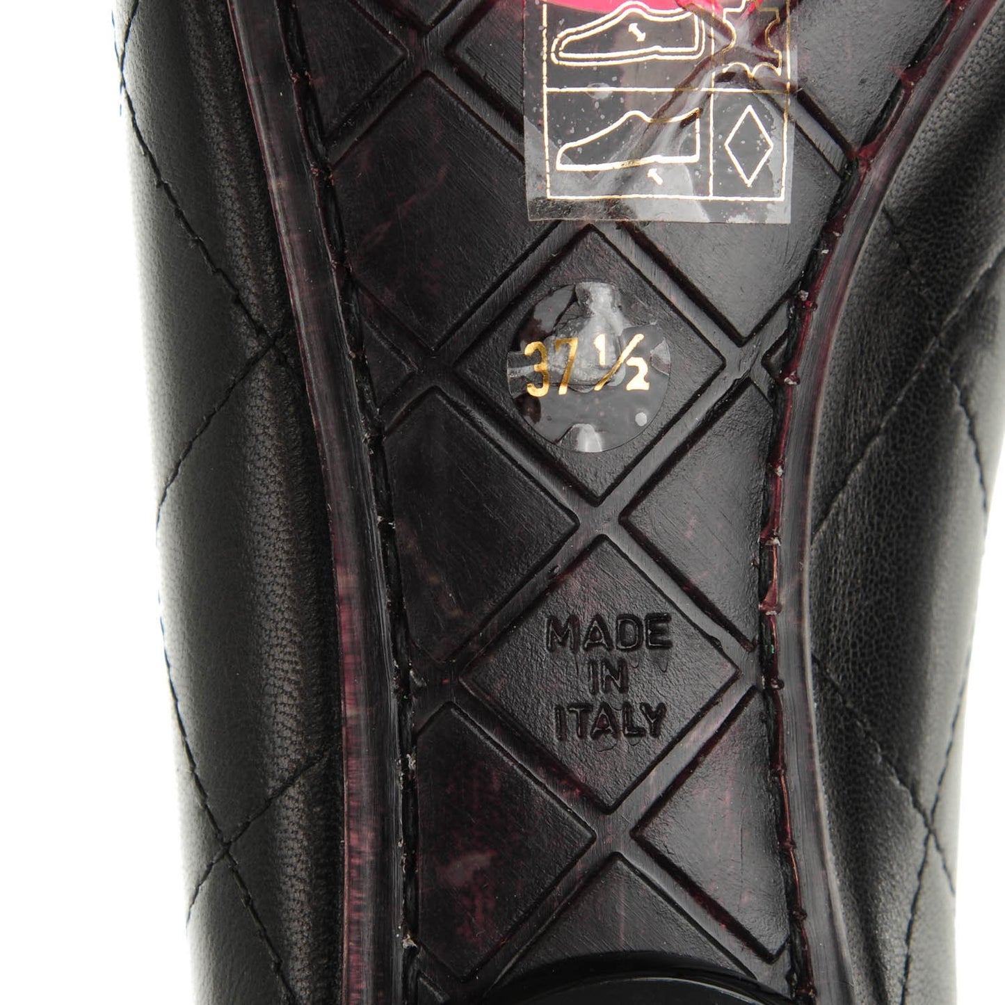 Lambskin Quilted Cambon Ballerina Flats 37.5 Black