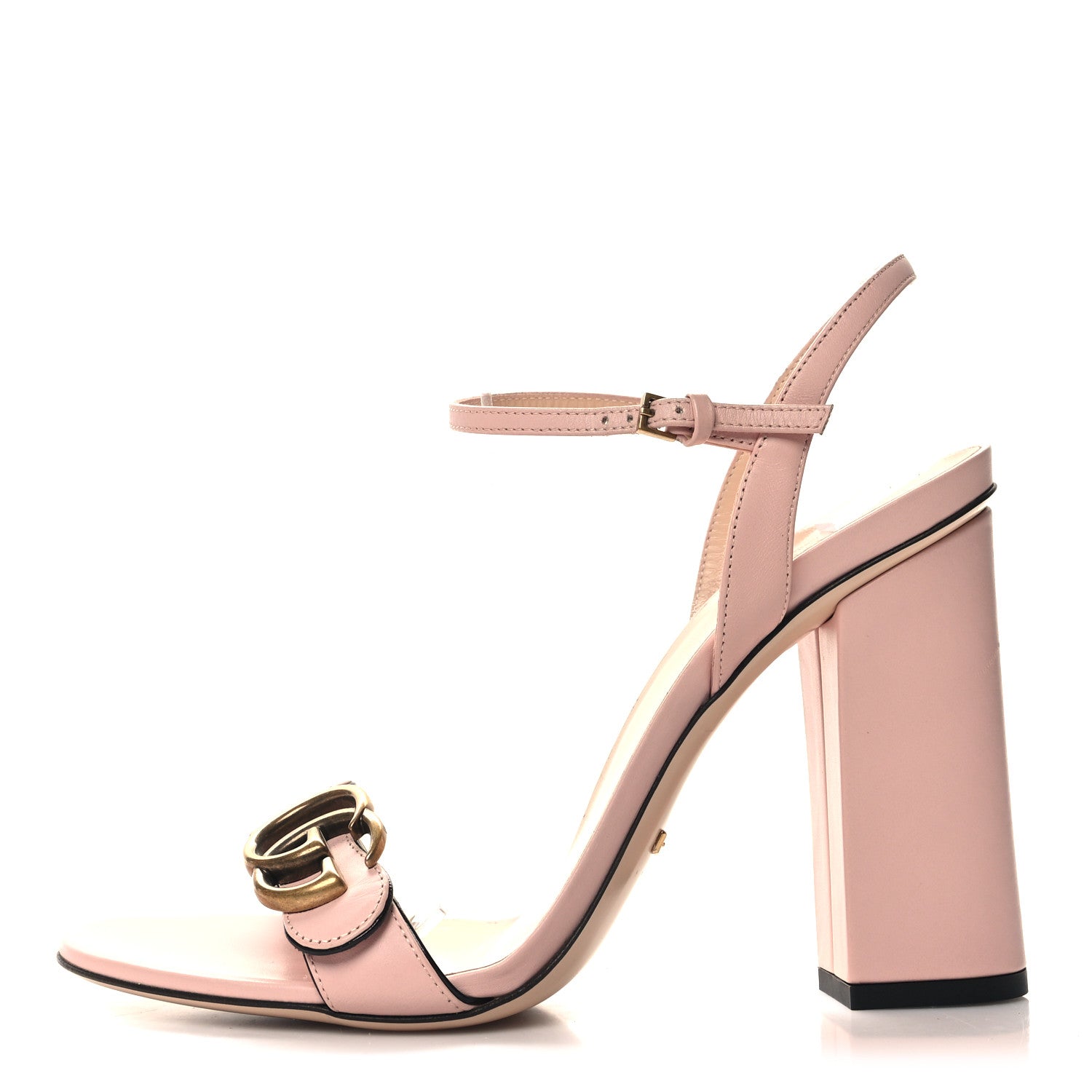 Gucci Lifford Calfskin GG Marmont Ankle Wrap 75mm Sandals 39.5 Wild Rose 1 of 8