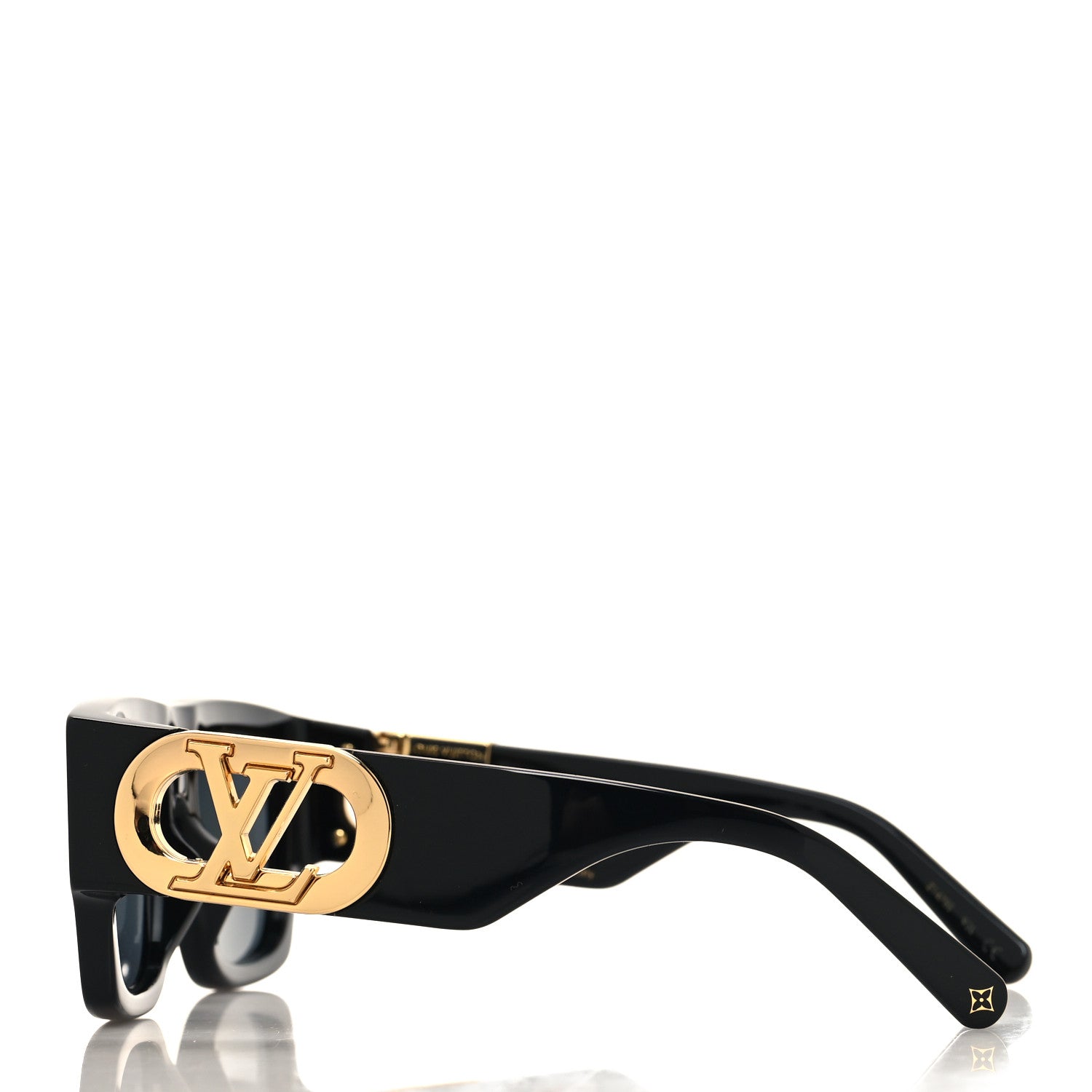 Louis Vuitton Acetate LV Link Square Sunglasses Z1478E Black 3 of 7
