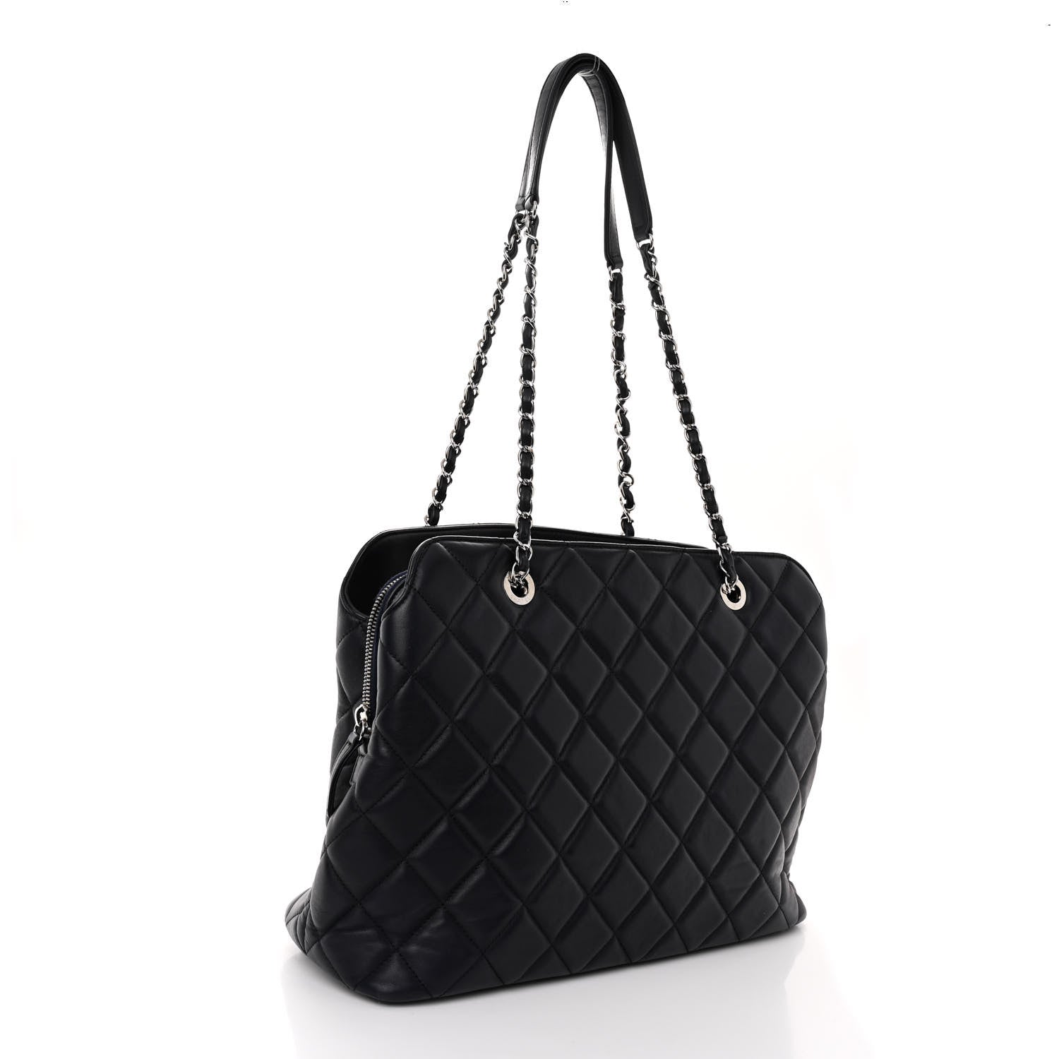 Chanel Lambskin Quilted Shoulder Bag Navy Blue 3 of 11