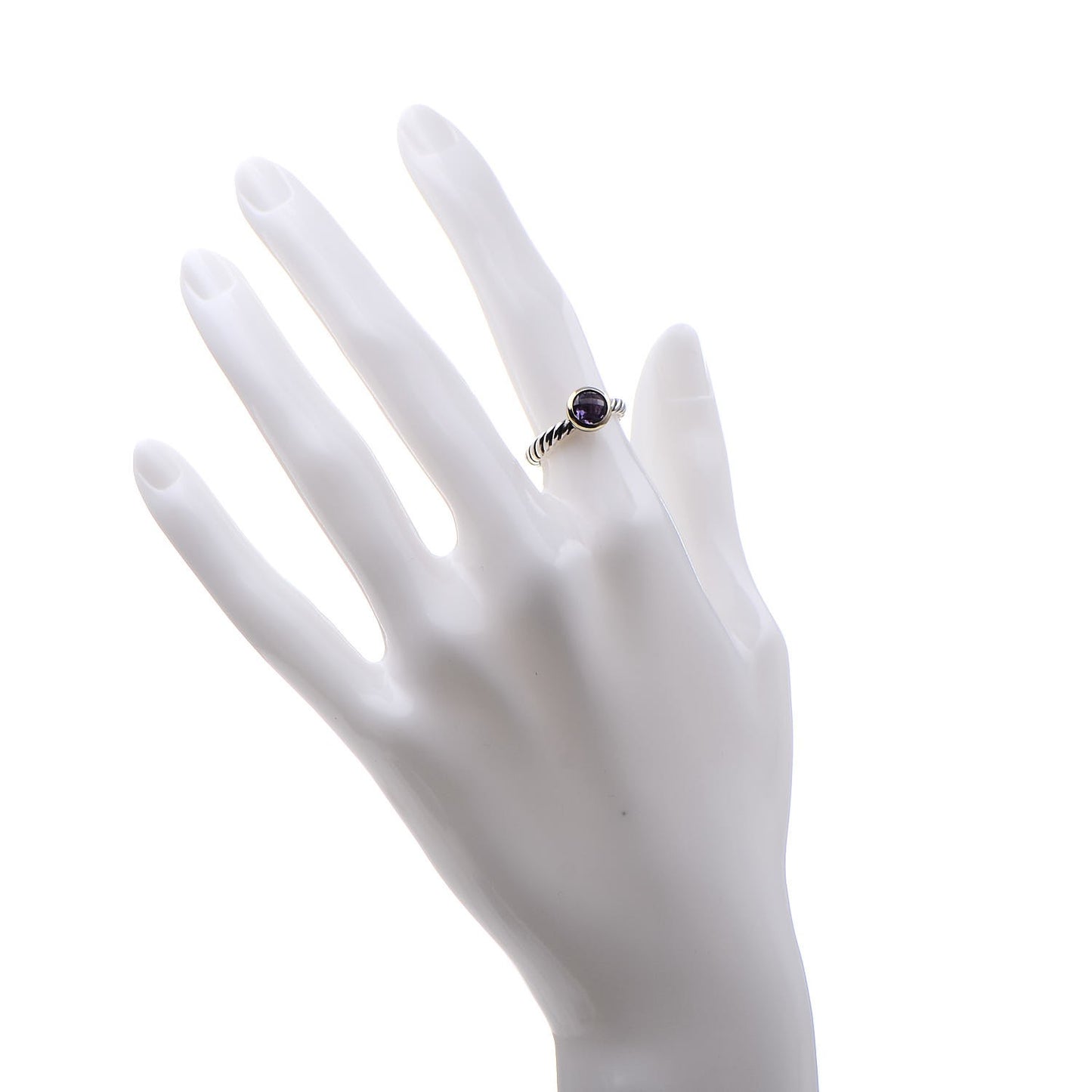 Sterling Silver 18K Yellow Gold Amethyst Color Classics Ring 49.5 5