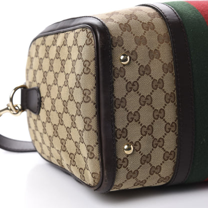 Gucci Monogram Vintage Web Medium Boston Dark Brown 6 of 16