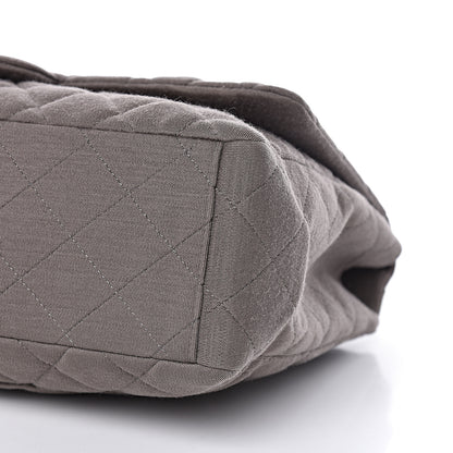 Chanel Jersey Quilted Maxi Single Flap Grey 9 of 10