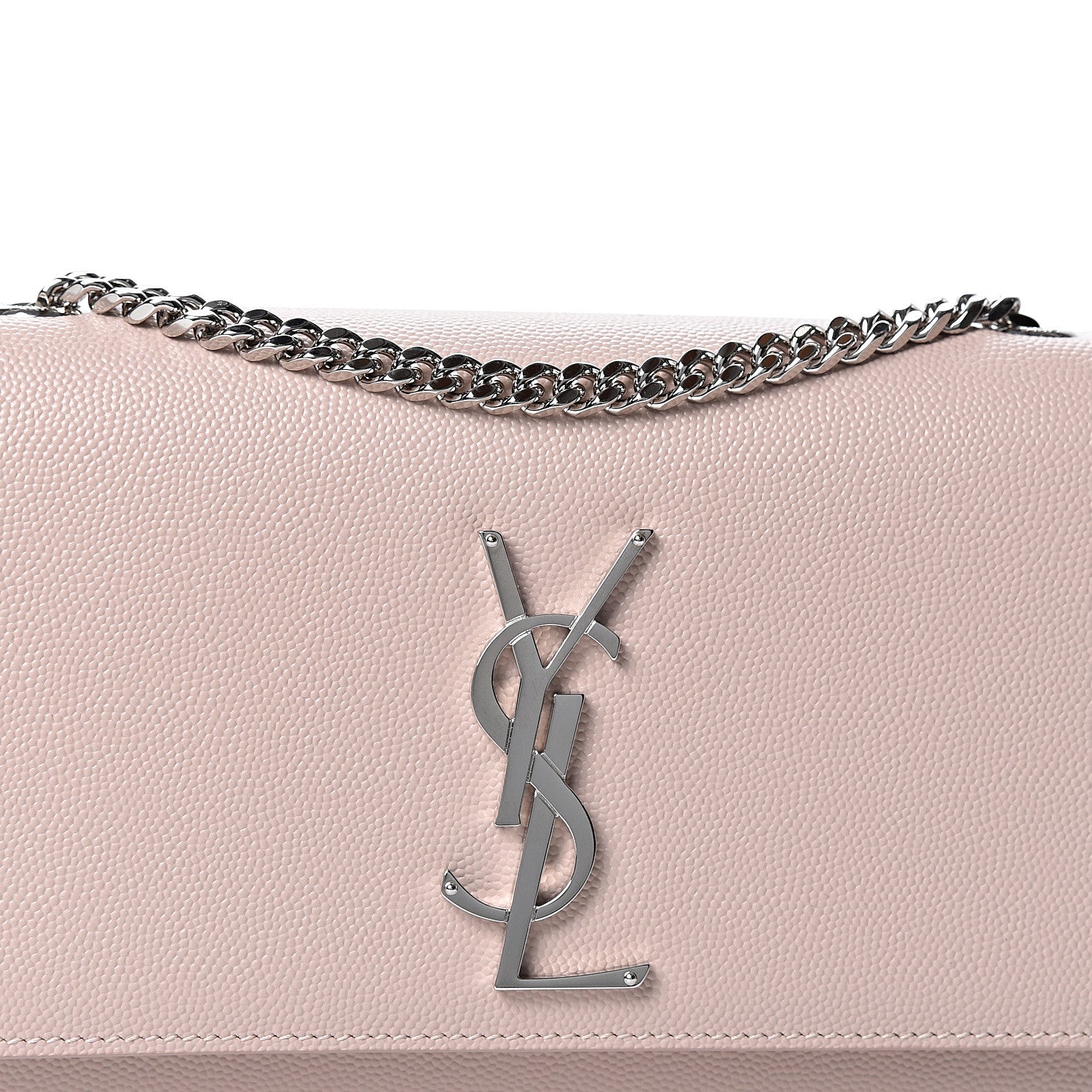 Saint Laurent Grain De Poudre Small Monogram Kate Satchel Marble Pink 7 of 10