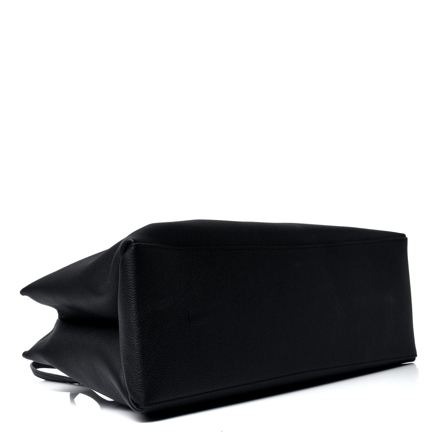 Grained Calfskin Lockme Shopper Black