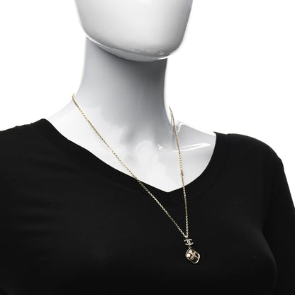 Chanel Crystal CC Drop Pendant Necklace Gold 2 of 4