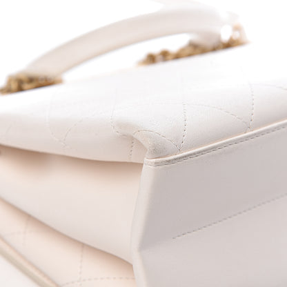 Chanel Lambskin Quilted Coco Luxe Top Handle Flap White 10 of 18