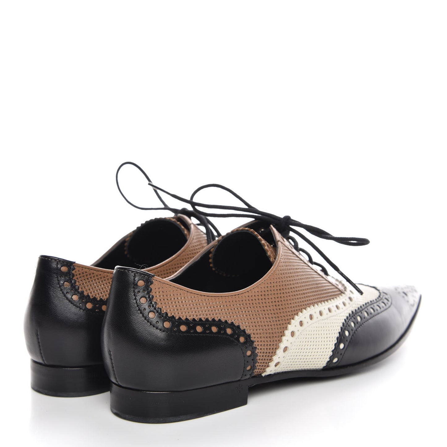 Malaga Kid Womens Gia Brogue Lace Up Loafers 37.5 Black Brown