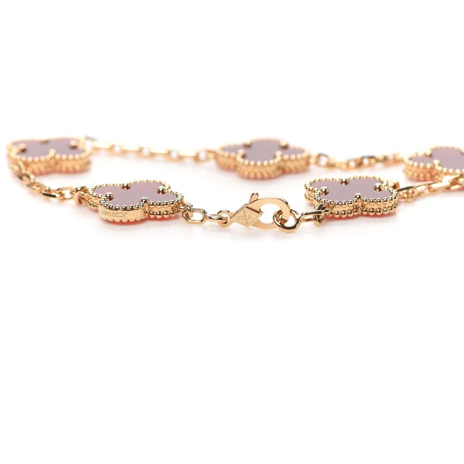 Van Cleef & Arpels 18K Yellow Gold Carnelian 5 Motifs Vintage Alhambra Bracelet 4 of 7