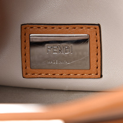 Fendi Vitello Seta Shiny Nappa Plexiglass Granite Medium Peekaboo Iconic Satchel Ginger Latte 8 of 14