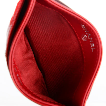 Chanel Patent Quilted Brilliant Card Holder Red 5 of 8