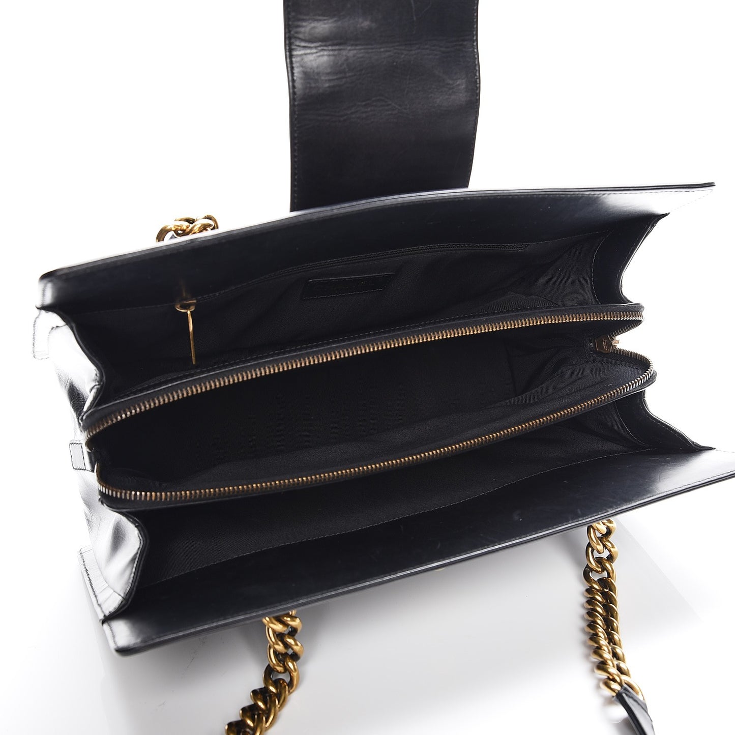 Glazed Calfskin Boy Tote Black