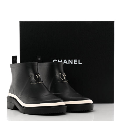 Chanel Rubber CC Short Rain Boots 39 Black 17 of 17