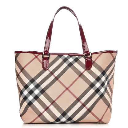 Burberry Nova Check Large Nickie Tote Raspberry 1 of 11