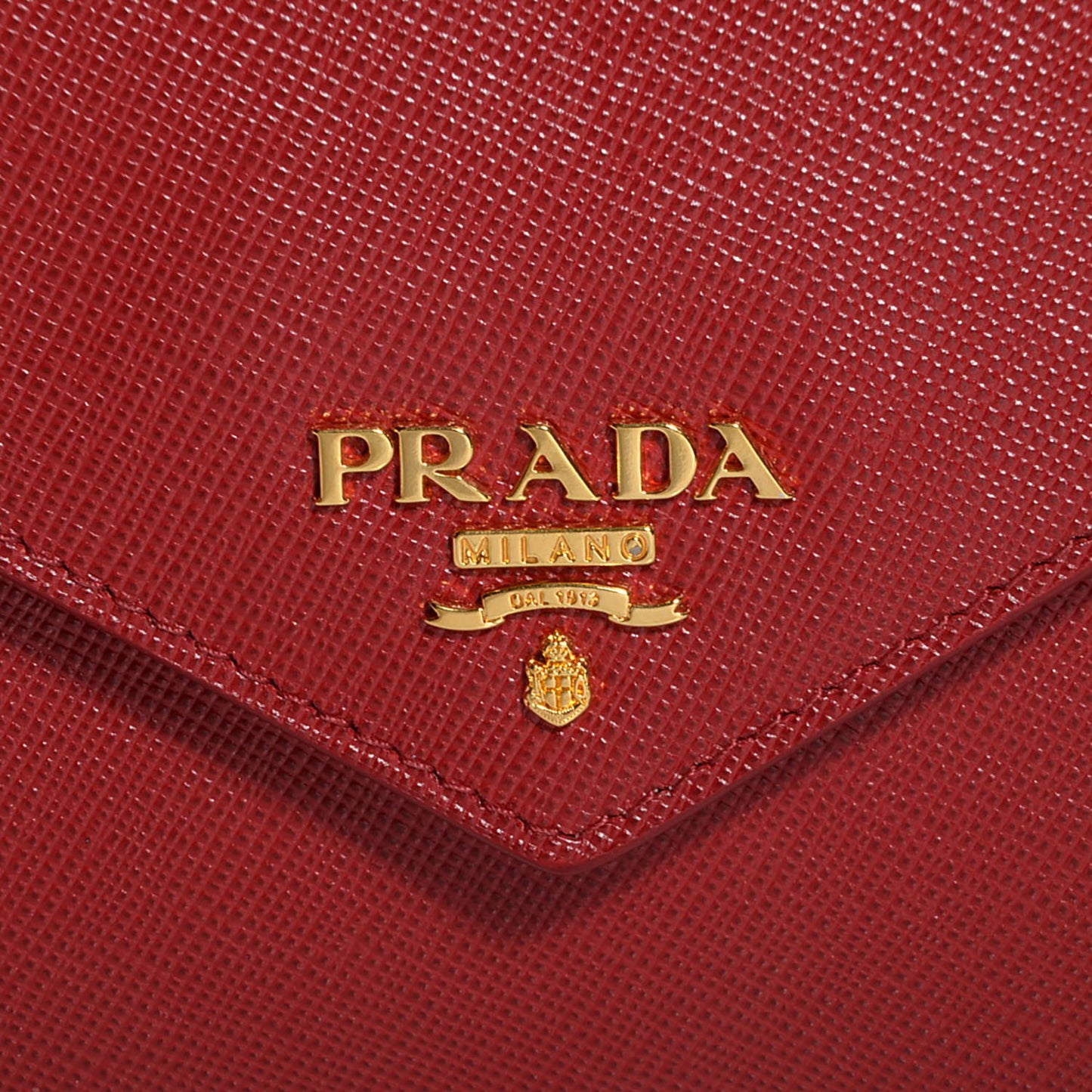 Saffiano Bi-Color Envelope Wallet Fuoco Papaya