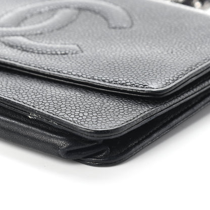 Chanel Caviar Timeless CC Wallet On Chain WOC Black 9 of 11