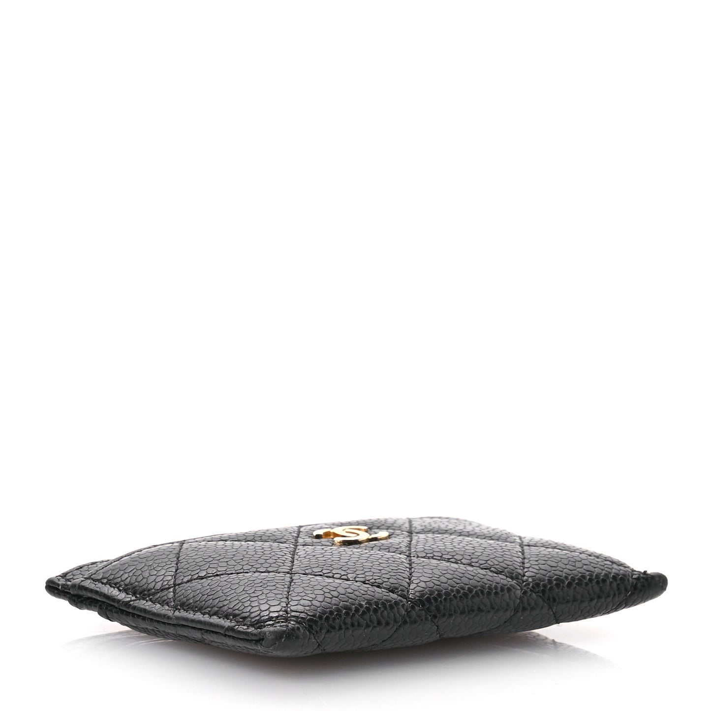Caviar Quilted Card Holder Black