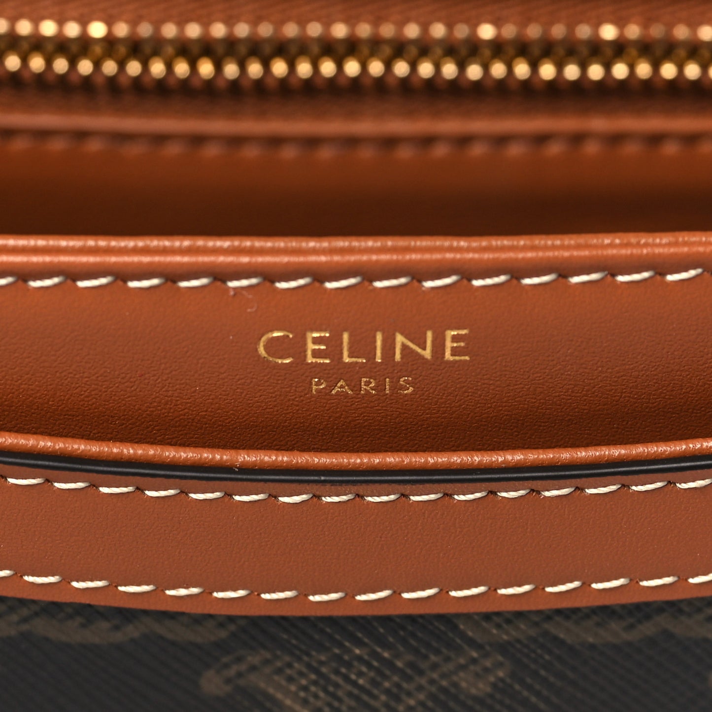 Canvas Calfskin Triomphe Teen Besace Tan