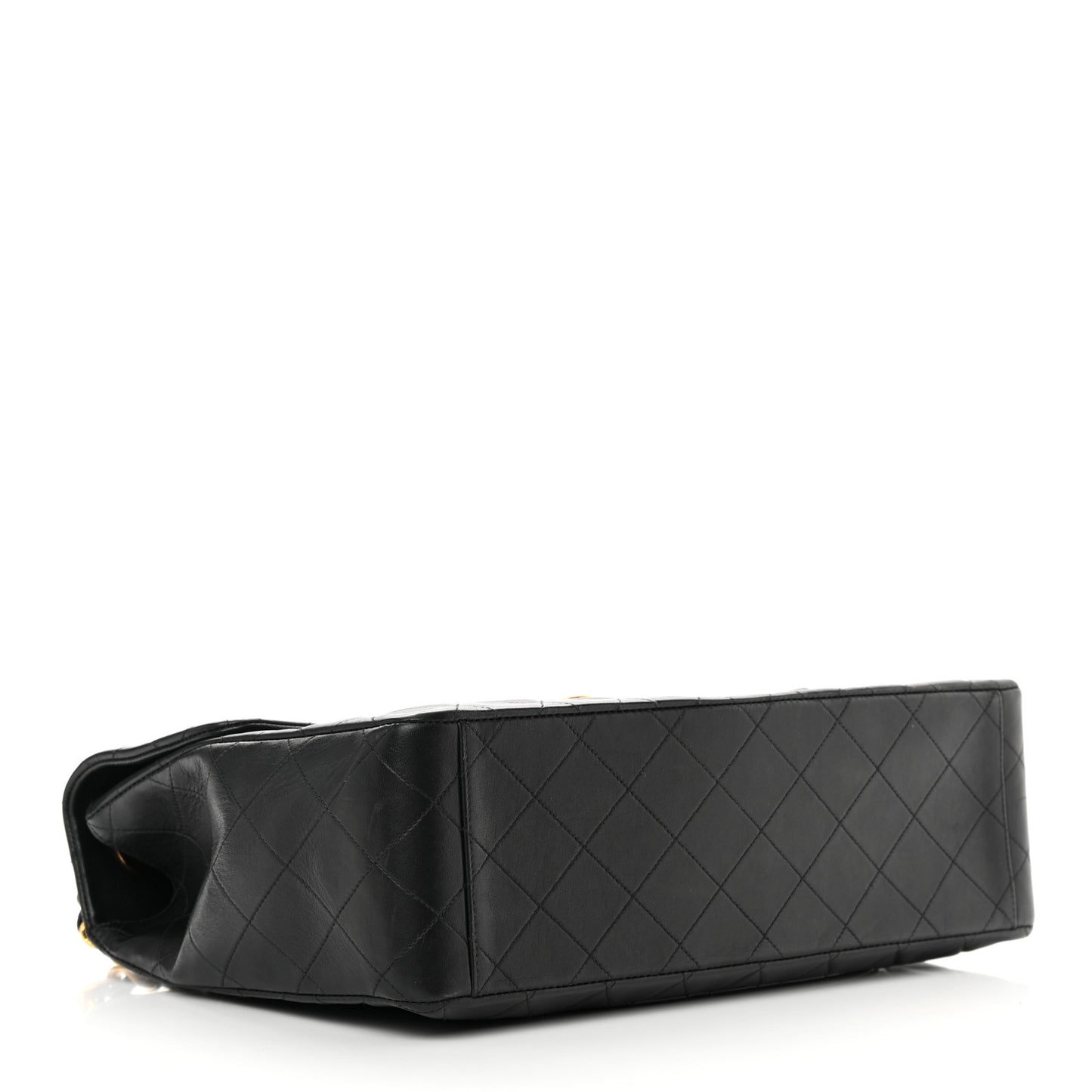 Lambskin Quilted XL Jumbo Single Flap Black