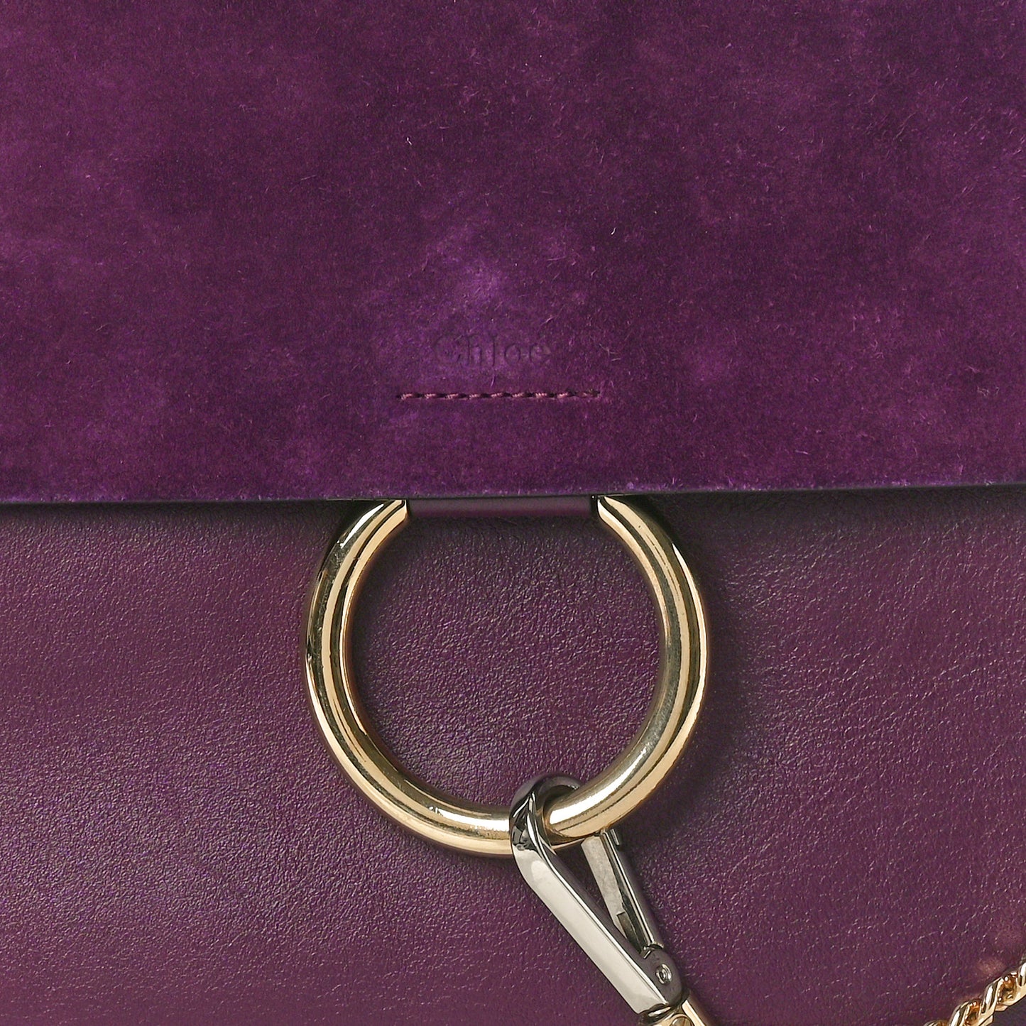 Calfskin Suede Medium Faye Shoulder Bag Intense Violine